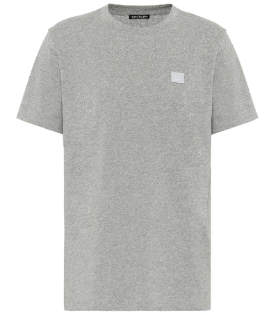 Acne Studios Womens Light Grey Melange Ellison Patch-embroidered Cotton T-shirt L In X92