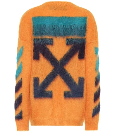 Off-white Mohair And Wool-blend Jumper In Orange
