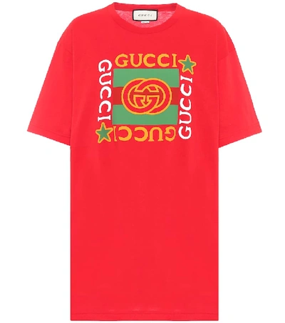 Gucci Star Print Jersey T-shirt In Red
