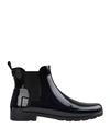 Hunter Original Refined Chelsea Wellington Boots In Black Gloss In Black