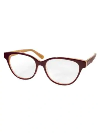 Aqs Women's Aria 54mm Square Optical Glasses In Burgundy