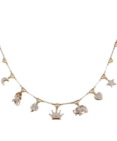 Kojis Gold Diamond Charm Necklace
