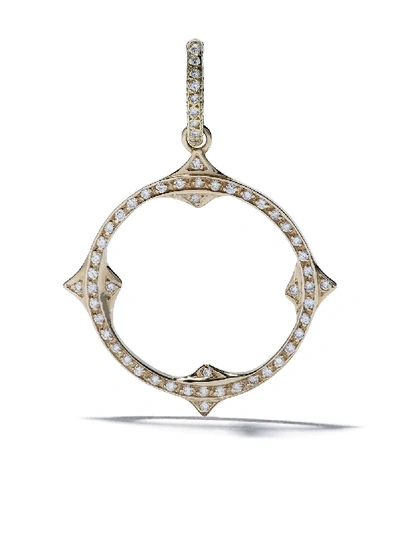 Loree Rodkin 14kt Gold Diamond Open Gothic Point Circle Pendant