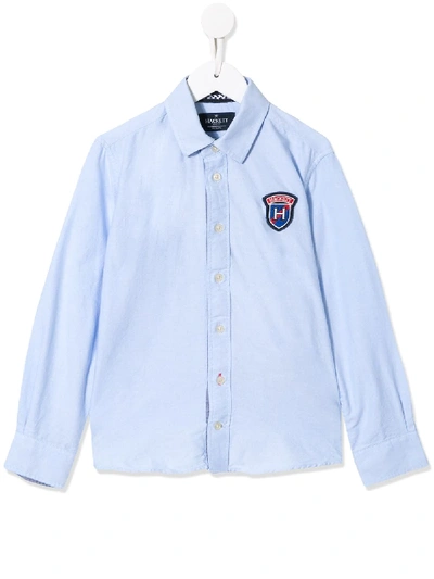 Hackett Kids' Logo Badge Shirt In Blue