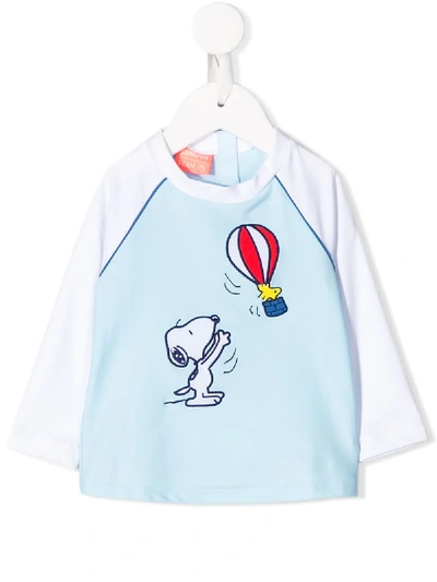 Sunuva Babies' Embroidered Snoopy Rash Waistcoat In Blue
