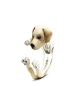 DOG FEVER LABRADOR RETRIEVER HUG RING IN STERLING SILVER AND ENAMEL