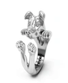 DOG FEVER AMERICAN STAFFORDSHIRE HUG RING IN STERLING SILVER