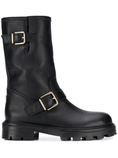 Jimmy Choo Biker Ii Leather Boot In Black