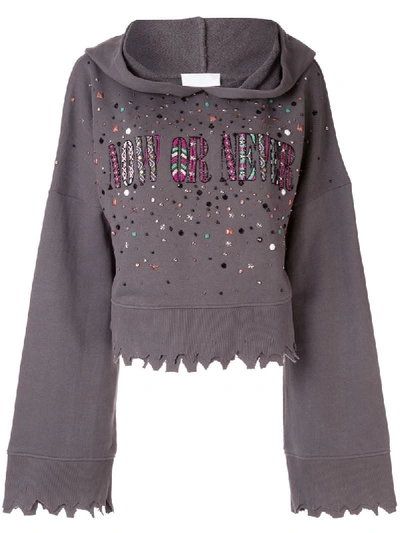 Alchemist Now Or Never Embellished Hoodie In Grey