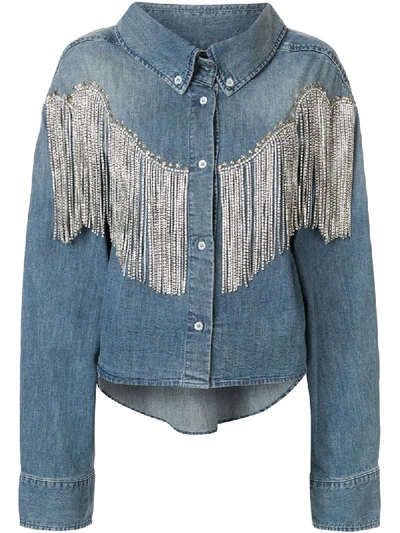 Alchemist Embellished Denim Shirt In Blue