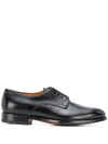 Santoni Narrow-toe Derby Shoes In Black