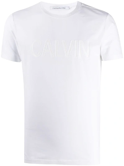 Calvin Klein Jeans Est.1978 Embossed Logo T-shirt In White