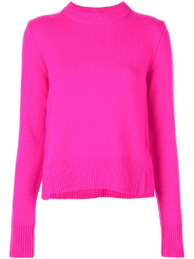 Tibi Crew Neck Jumper In Pink