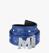 Mcm Men's Claus Reversible M-buckle Belt In Blue | Surf The Web