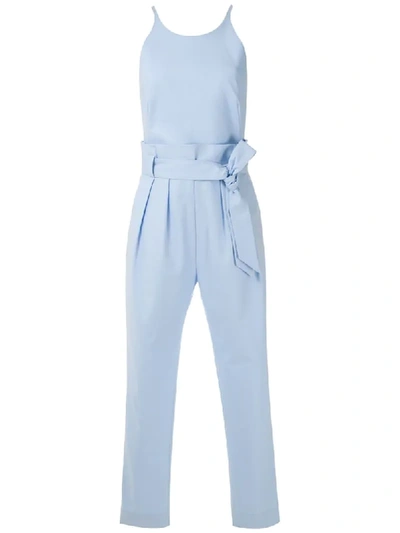 Andrea Marques Bow Detail Clochard Jumpsuit In Blue