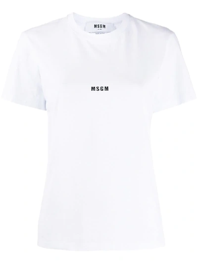 Msgm Logo-print Short-sleeved T-shirt In White