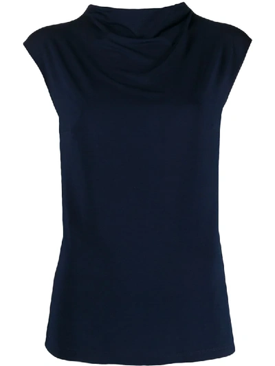 Styland Short Sleeved Roll Neck Top In Black