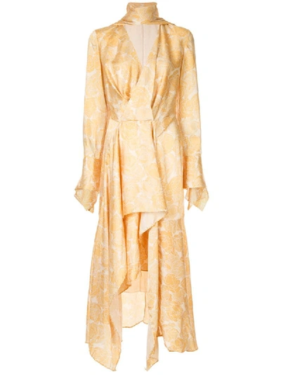 Acler Floral Ruffle Dress In Yellow