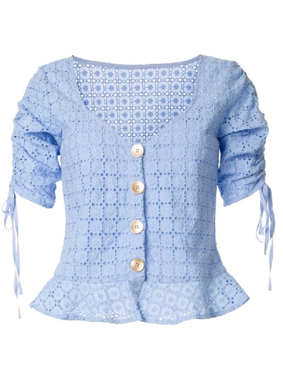 We Are Kindred Vienna Crochet Blouse In Blue