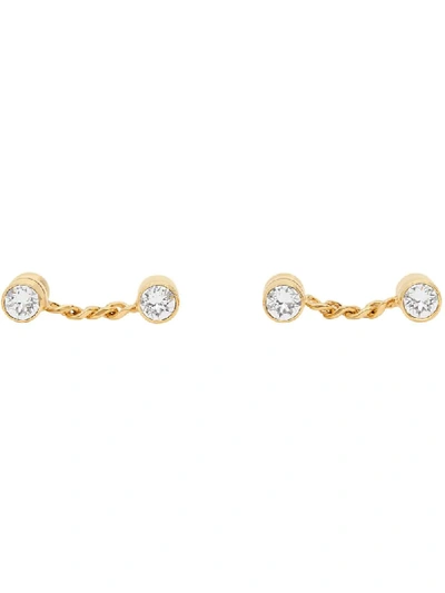 Burberry Crystal Gold-plated Bolt Chain-link Cufflinks