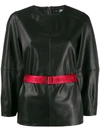 KARL LAGERFELD CONTRAST BELTED TOP