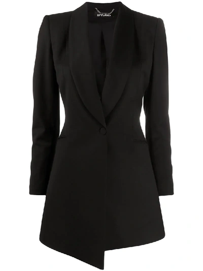 Styland Asymmetric Fitted Blazer In Black