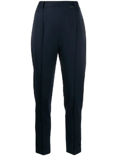 Styland High Rise Slim Fit Trousers In Blue