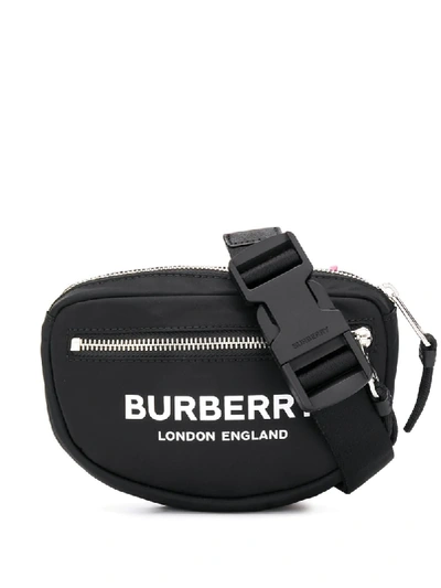 Burberry Small Logo Print Belt Bag In Black