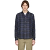 NORSE PROJECTS NORSE PROJECTS NAVY GAUZE CHECK OSVALD SHIRT