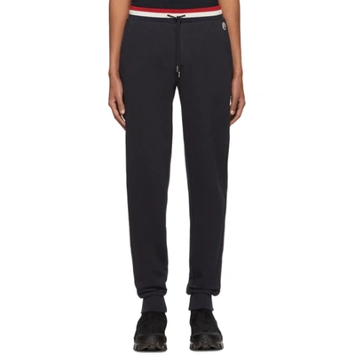 Moncler Tapered Cotton Sweatpants In Dark Blue