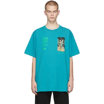 Off-white Pascal Painting Slim T-shirt In Petrol Blue