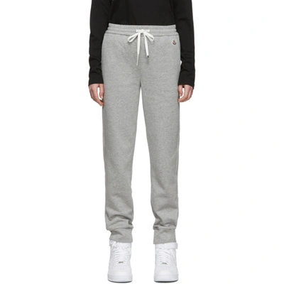 Moncler Logo-patch Tapered Track Pants In Grey