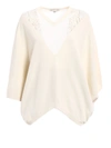 VALENTINO JERSEY AND LACE PONCHO-BLOUSE