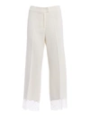 ERMANNO SCERVINO LACE HEM CROPPED TROUSERS