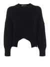 VALENTINO BLACK CASHMERE ASYMMETRIC SWEATER