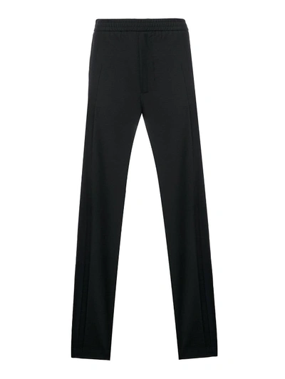 Valentino Zips Detailed Wool And Mohair Blend Trousers In Black