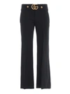 GUCCI DOUBLE G BLACK FLARED TROUSERS