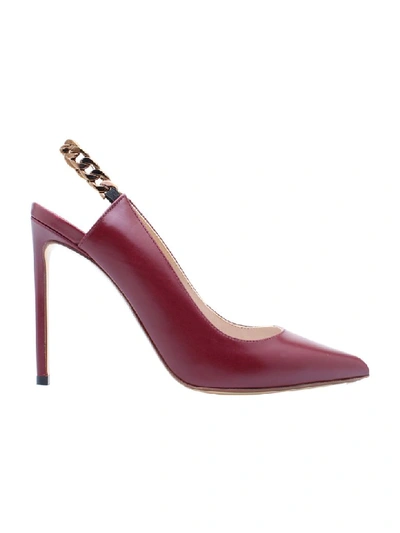 Francesco Russo Leather Pumps In Burgundy