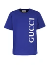 GUCCI BLUE COTTON JERSEY T-SHIRT,11173261