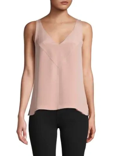 Derek Lam Sidone Silk V-neck Tank In Nude