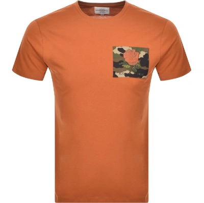 Kent And Curwen Camo Rose T Shirt Orange