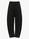 Nili Lotan Shon Curved Stretch Cotton Trousers In Black