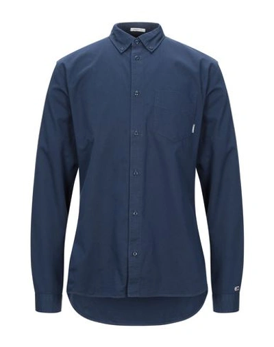 Tommy Jeans Solid Color Shirt In Dark Blue