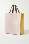 MARNI MUSEO SMALL COLOR-BLOCK CRINKLED-LEATHER TOTE