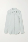 PETER DO BUCKLED STRETCH-CREPE SHIRT