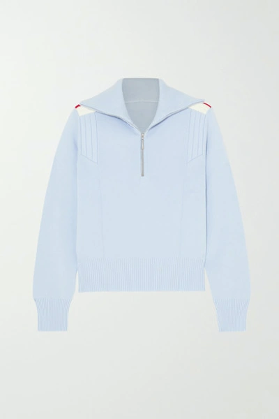 Cordova Are Striped Merino Wool Sweater In Light Blue