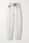 STELLA MCCARTNEY CROPPED ACID-WASH HIGH-RISE STRAIGHT-LEG JEANS