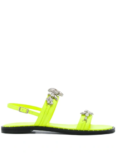 Philipp Plein Sandalen Mit Kristallen In Yellow