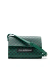 À La Garçonne Logo Grid Shoulder Bag In Green