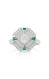 MELIS GORAL 18K WHITE GOLD; DIAMOND AND TSAVORITE RING,782901